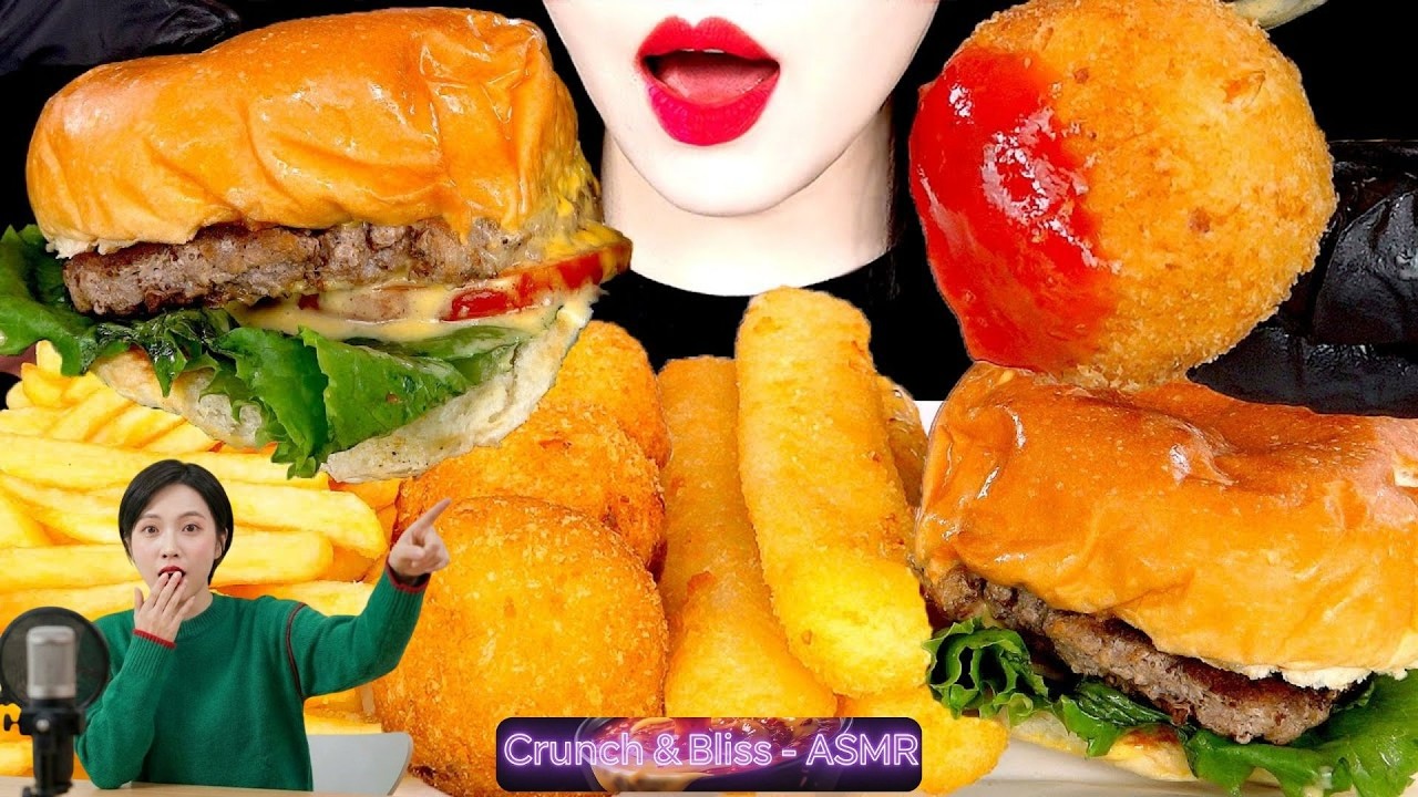 INSANE CHEAT MEAL 🍔 Epic Burger, Golden Fries & Cheese Sticks ASMR