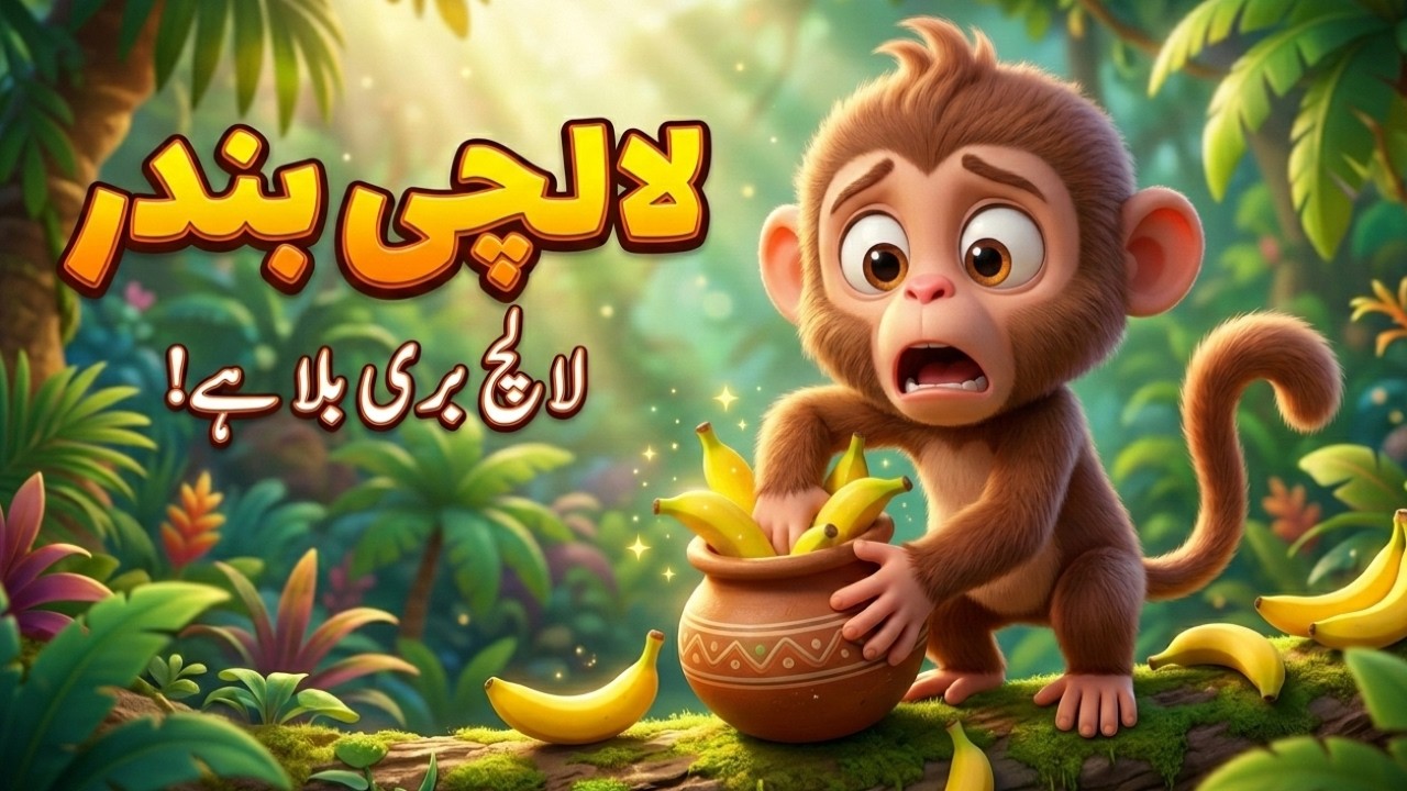 The Greedy Monkey &ndash; Moral Story for Kids | laalchi bandar | Learn a Moral Story | ZippyKids TV