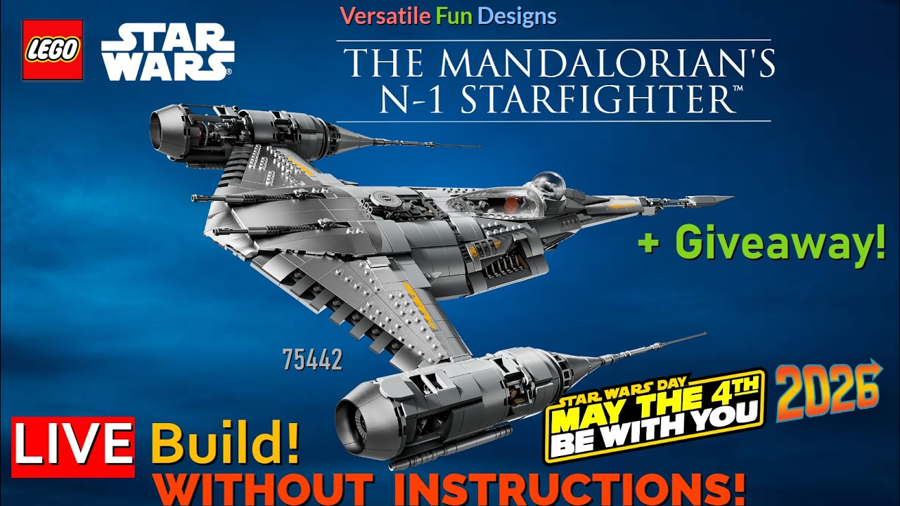 ✨ May the 4th Special! LEGO Star Wars UCS N-1 Starfighter 75442 LIVE Build WITHOUT INSTRUCTIONS! 4