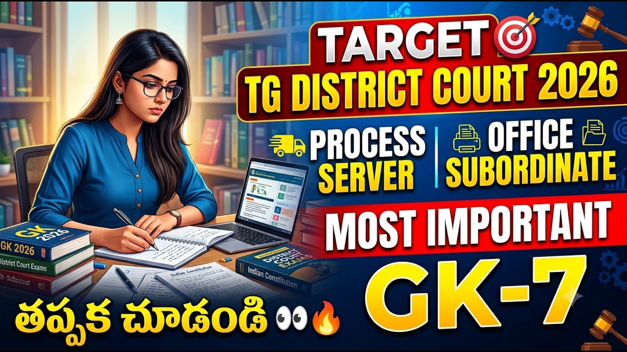 🎯 Target TG District Court 2026 | Process Server & Office Subordinate | MOST IMP GK - 7 | Must Watch
