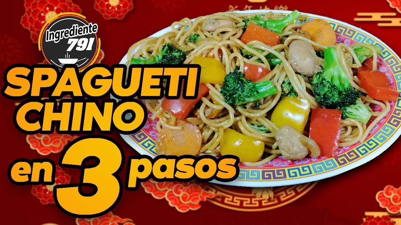 ✅ Como hacer ESPAGUETI CHINO con Pollo y Verduras 🈴 Como hacer Comida China │ Ingrediente 791