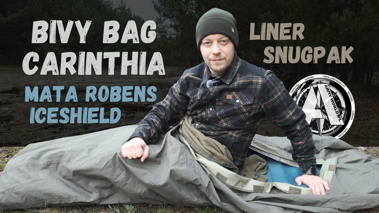 Bivy Bag Carinthia (demobil) + Mata Samopompująca Robens Iceshield + Liner do śpiwora od Snugpak