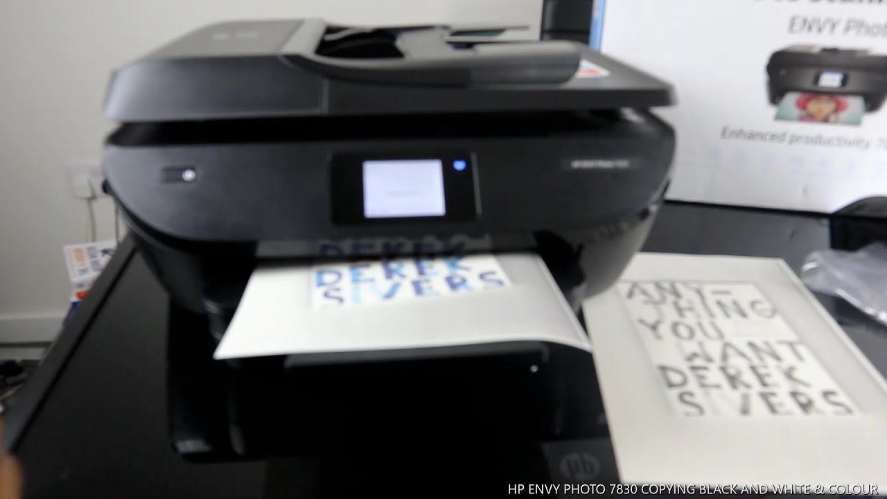HP ENVY PHOTO 7830 COPYING BLACK AND WHITE & COLOUR