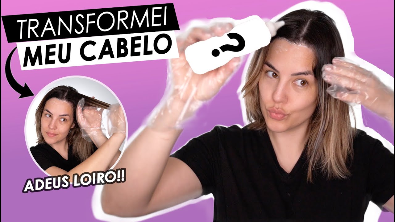 MUDEI A COR DO MEU CABELO EM CASA - ADEUS LOIRO