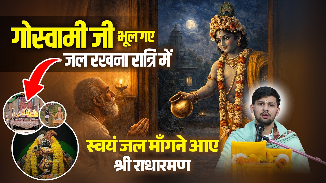 गोस्वामी जी भूल गए जल रखना रात्रि में स्वयं जल माँगने आए श्री राधारमण