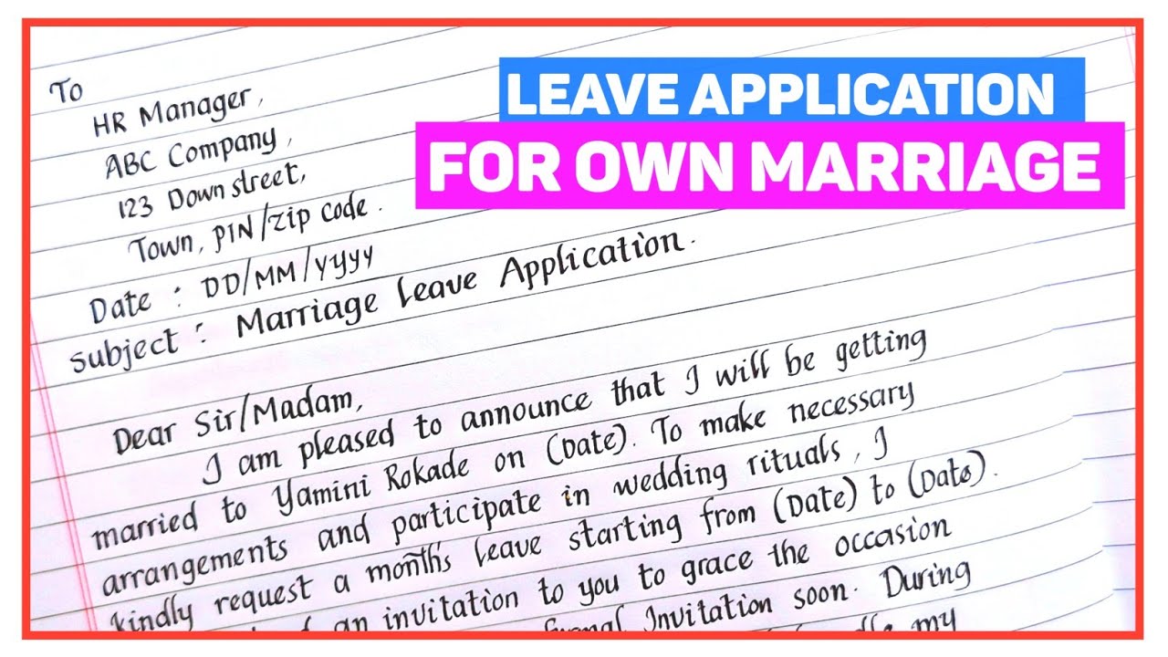 How to Write a Leave Application For Marriage? | Leave Application For Own Marriage