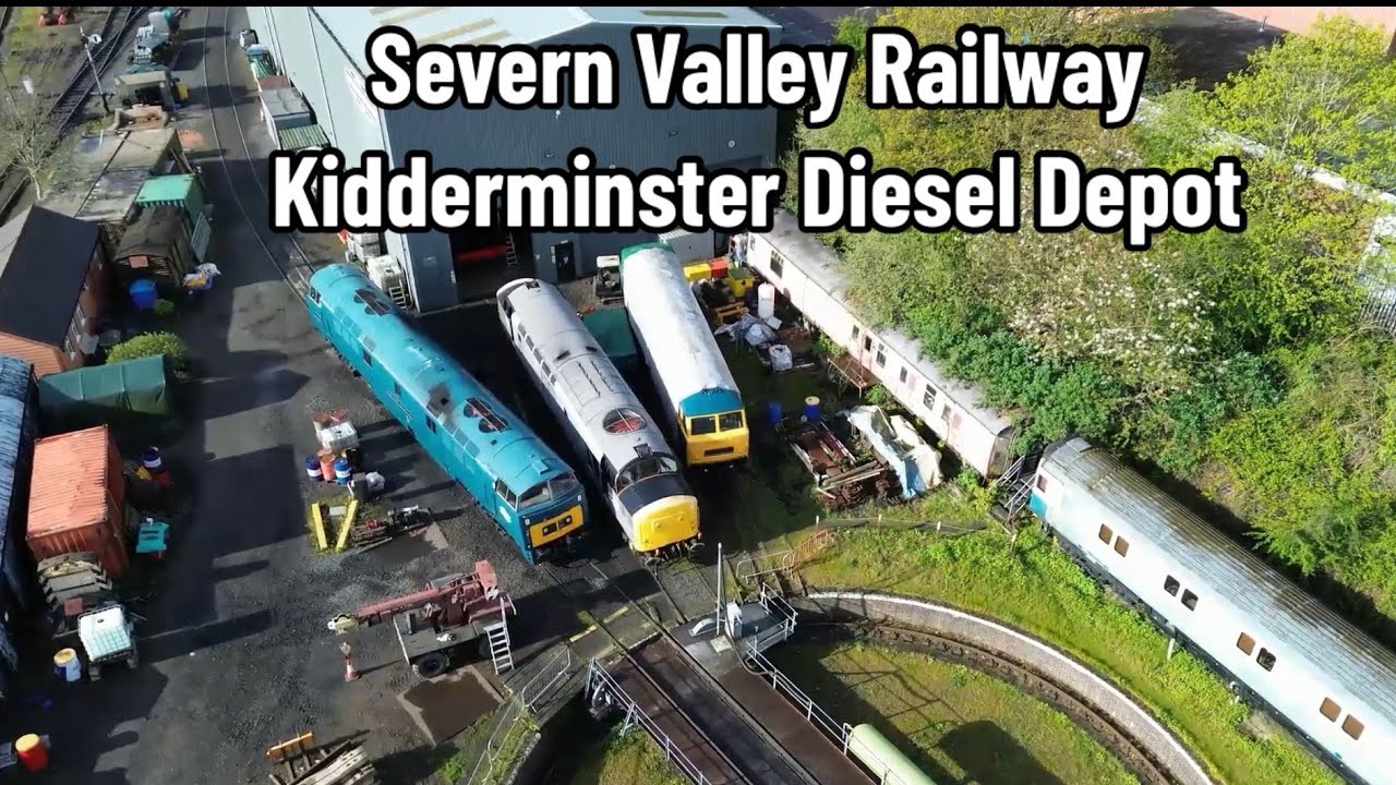 Severn Valley Railway | Kidderminster Diesel Depot Aerial Views plus shunting moves with D1015!