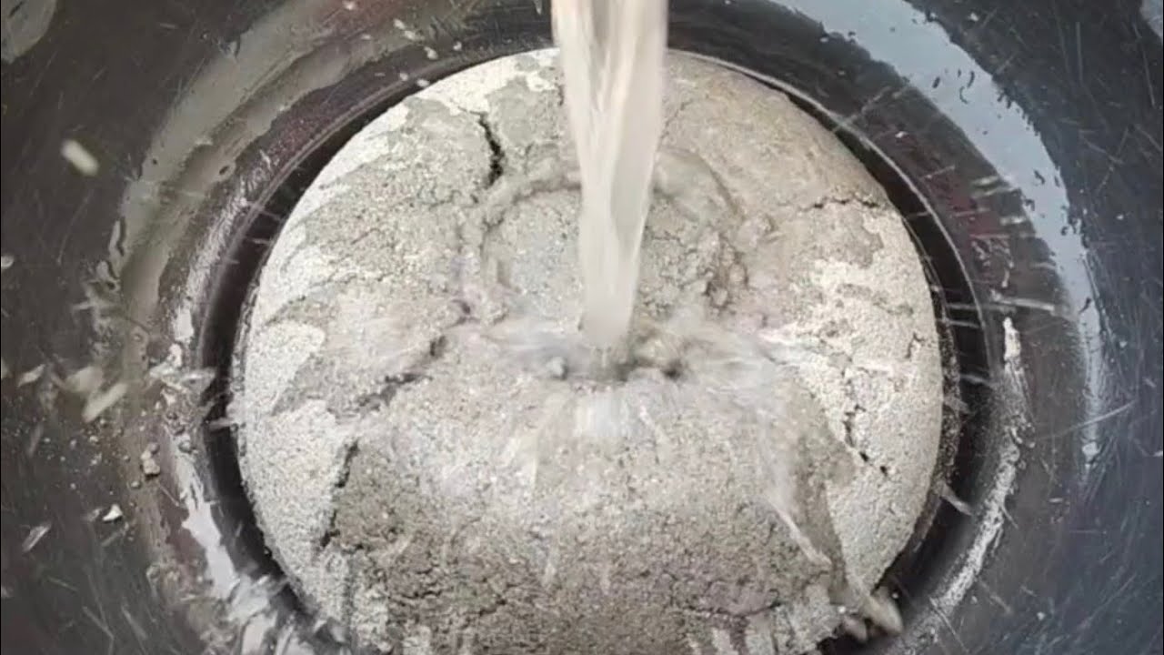 I was thinking to do it from a long time |Pouring lots of water💦 on big sand cement basket||ASMR||