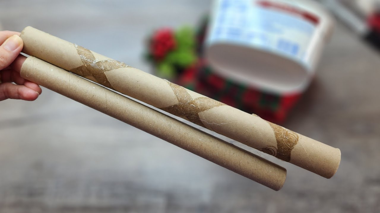 Como hacer casitas Navideñas con tubos de papel