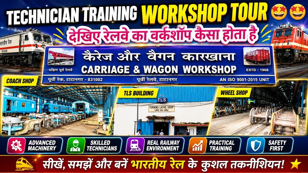 Technician workshop TOUR 🤩🤩 #railwaygroupd #candwworkshop #techniciansalaryslip #shortvideoformat
