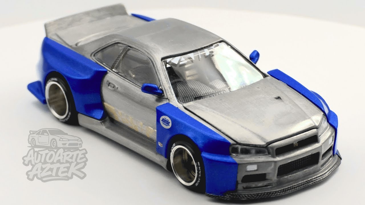 🏆 CHASE Kaido House Nissan Skyline GT-R (R34) V2 Aero-SHINJUKU-Azul 