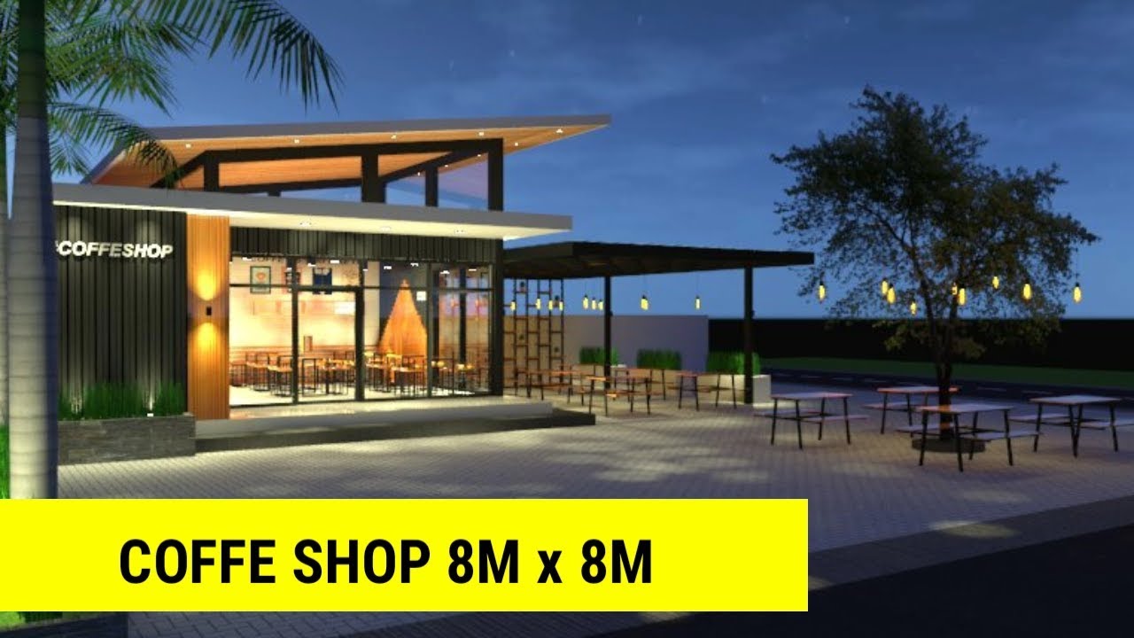 Кафе Минимализ Индастриал (Coffe Shop) 8М х 8М