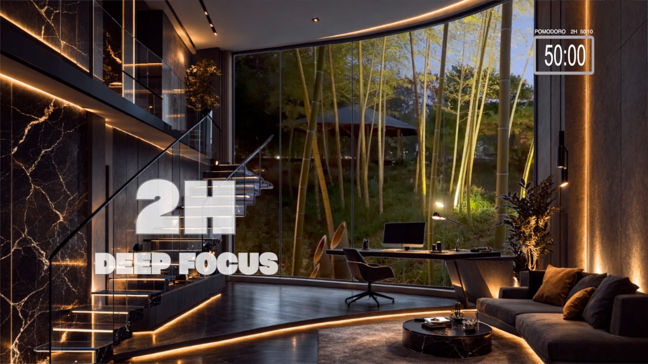 2H Deep Focus Pomodoro | 50/10 Study Timer | Japanese Bamboo Garden
