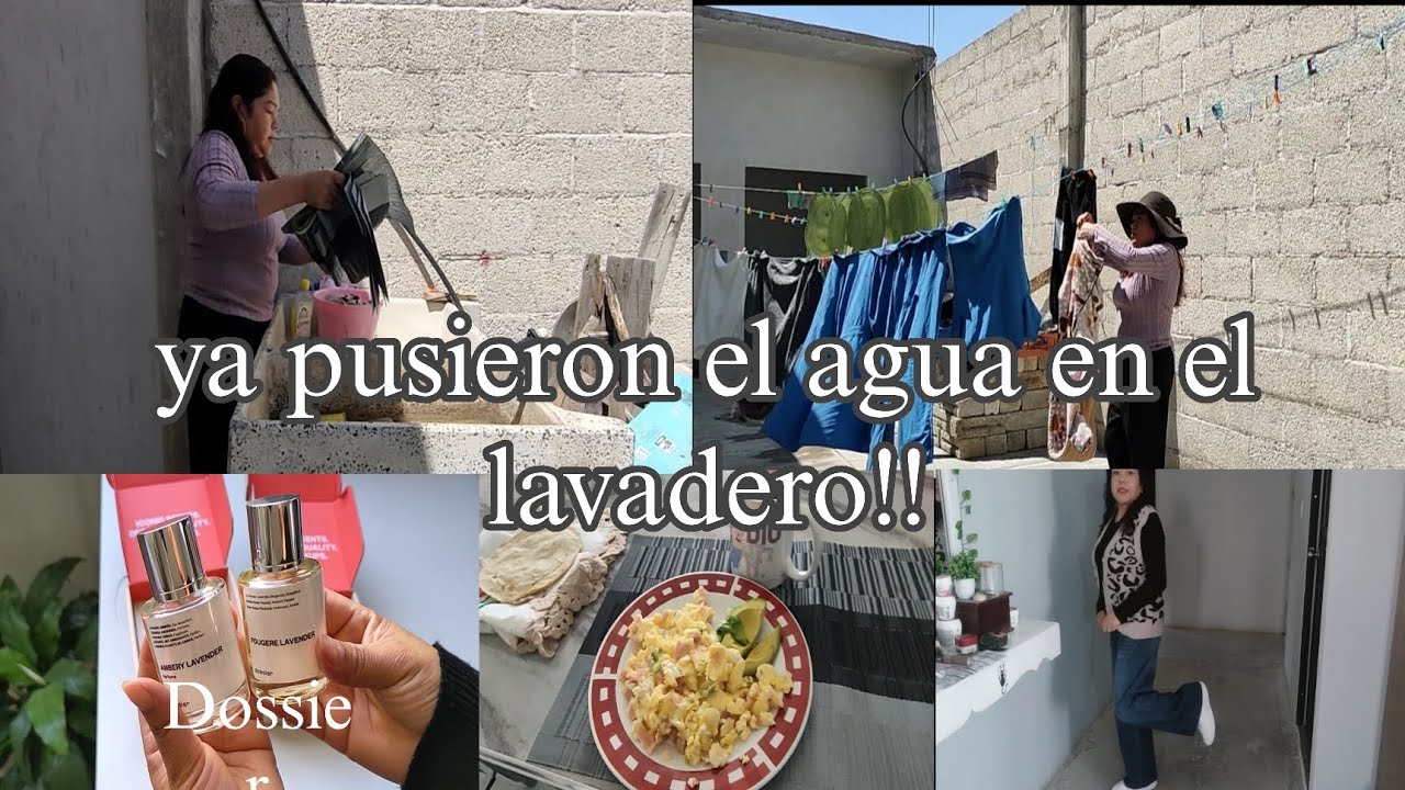 Ya tengo agua en el lavadero ✅/ ahora si me dolía todo 😓/ lavando manteles 