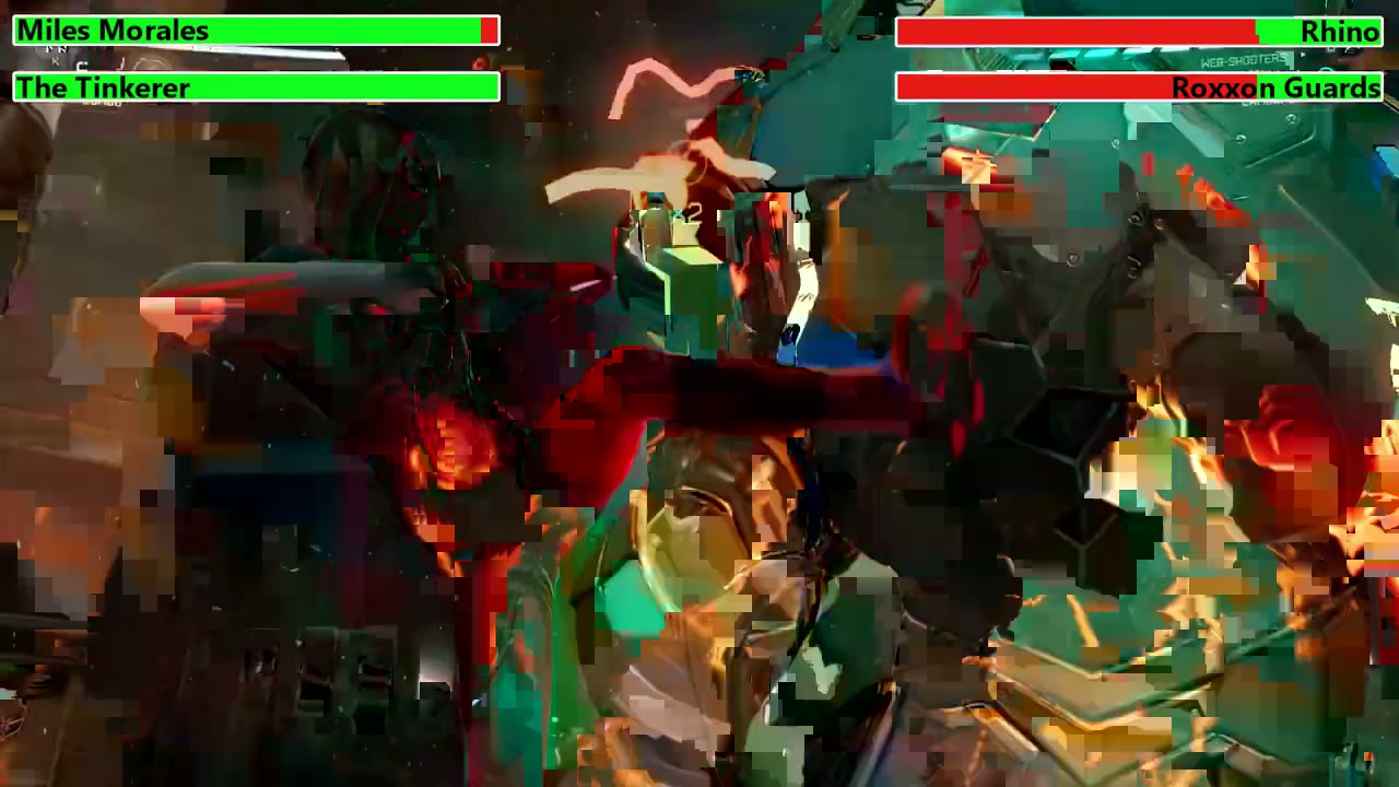 Miles Morales vs. Rhino (Second Fight) with healthbars