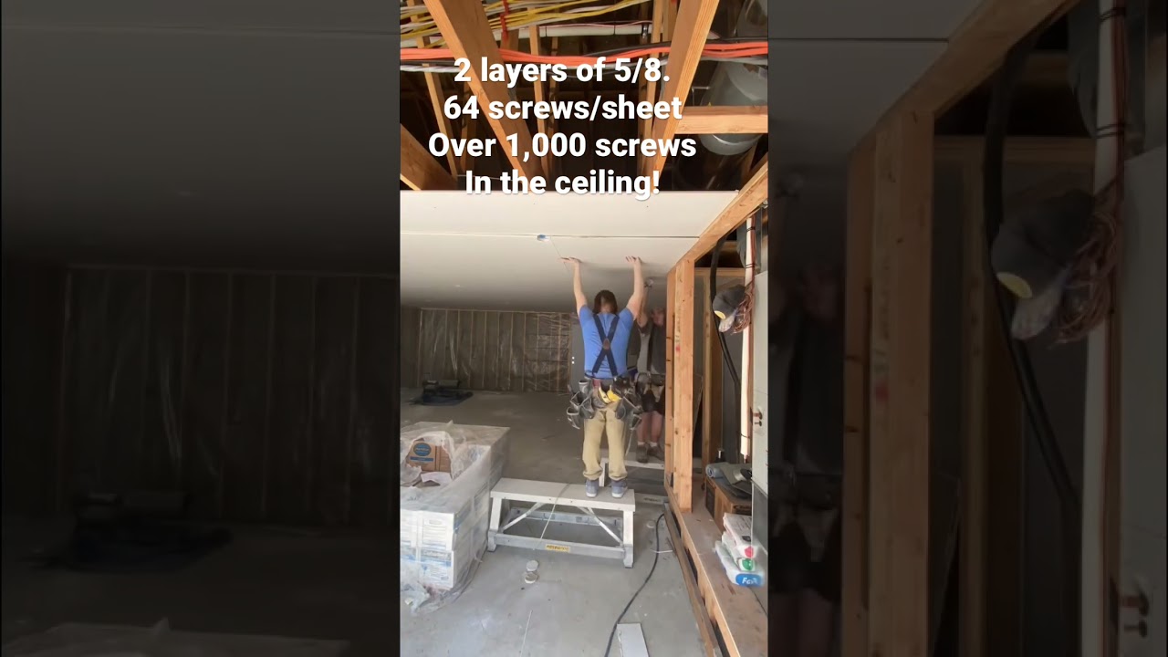 Double Layer 5/8 Drywall! #installation #northidaho #workhard
