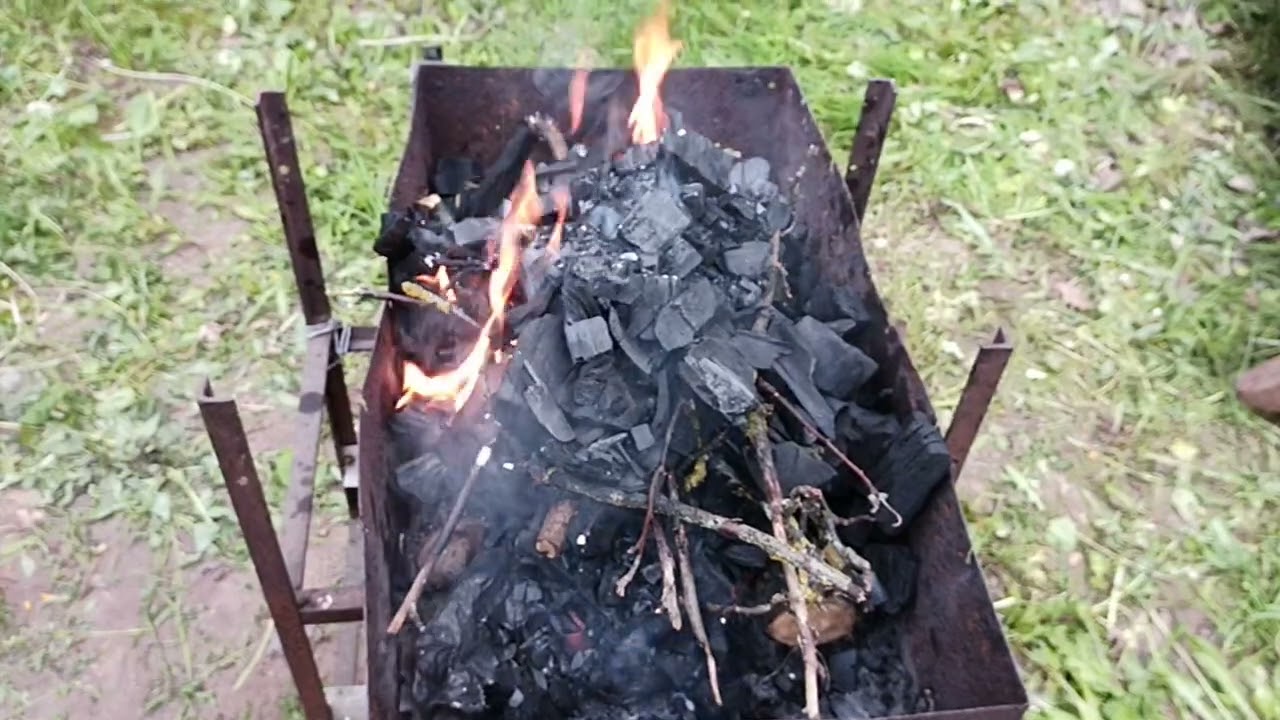 Brazier on fire