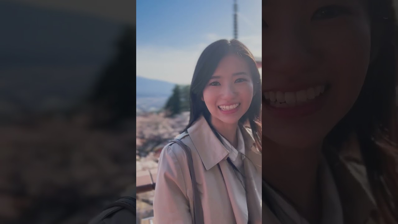 【桜 見頃】大島キャスター桜ロケ(新倉山浅間公園 山梨県) #shorts  #桜 #spot
