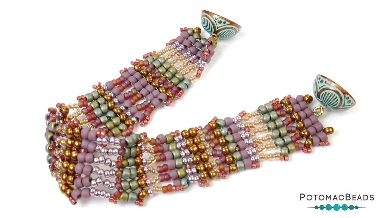Freeform Herringbone Bracelet - DIY Jewelry Making Tutorial by PotomacBeads