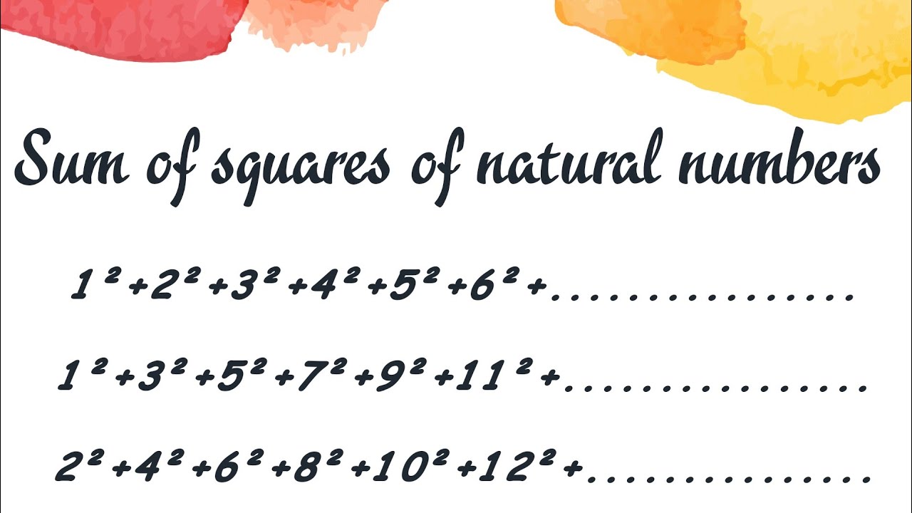 Sum of squares of n natural numbers | Sum of squares of n even and odd natural numbers