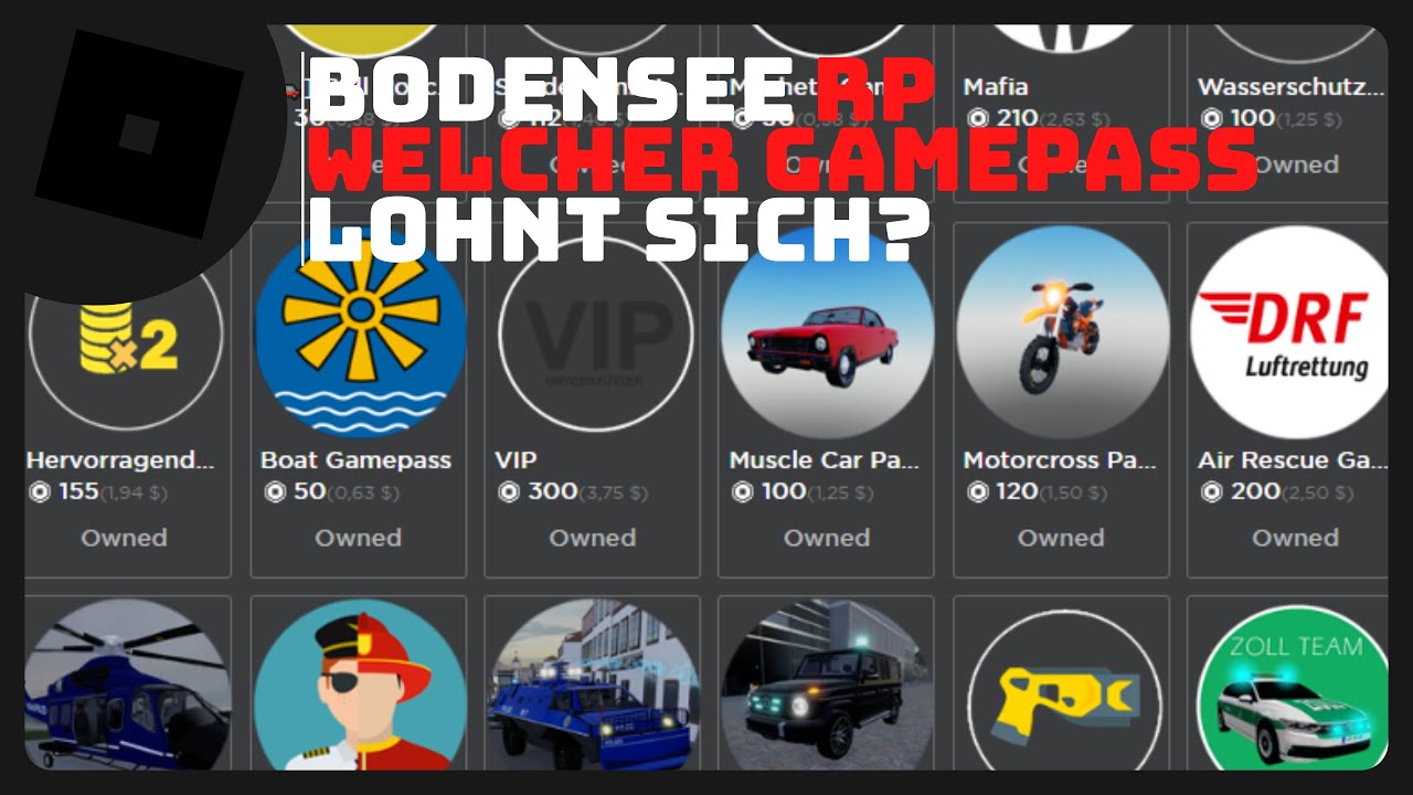 Roblox Bodensee RP | Welcher Gamepass lohnt sich?