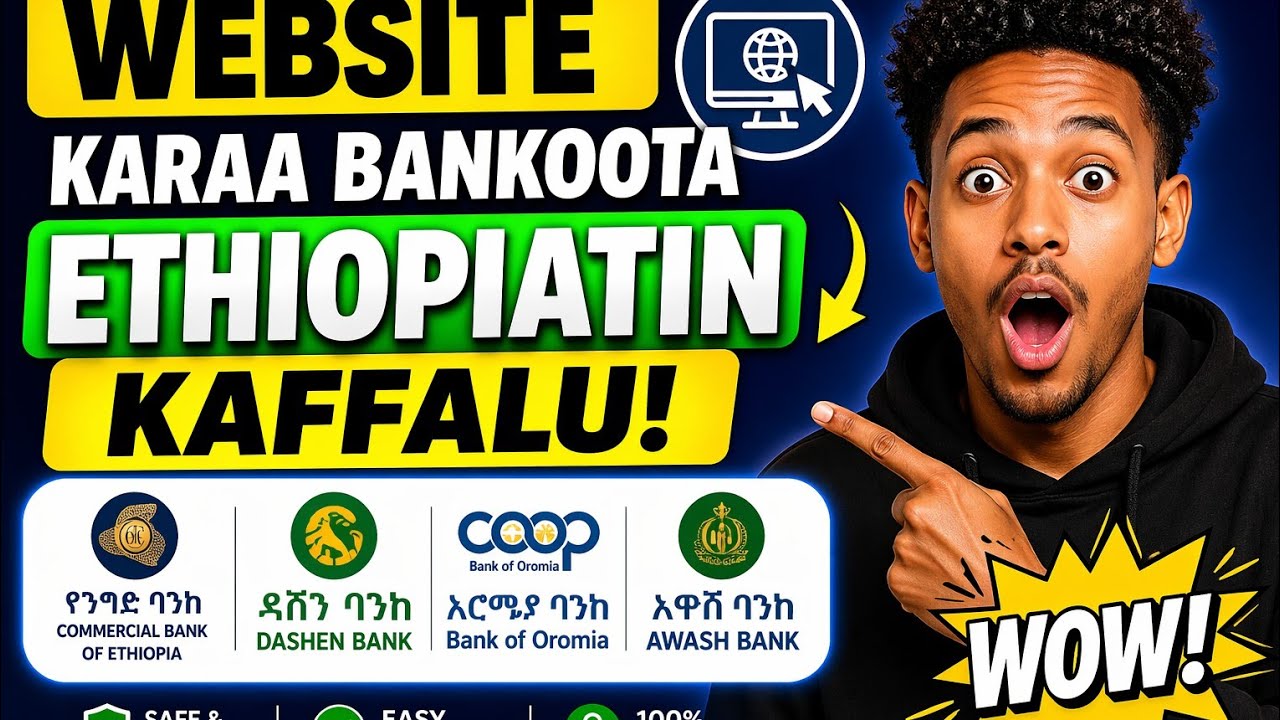 Hojii online karaa bankii Ethiopiatiin nuuf kaffalu | how to make money online in Ethiopia