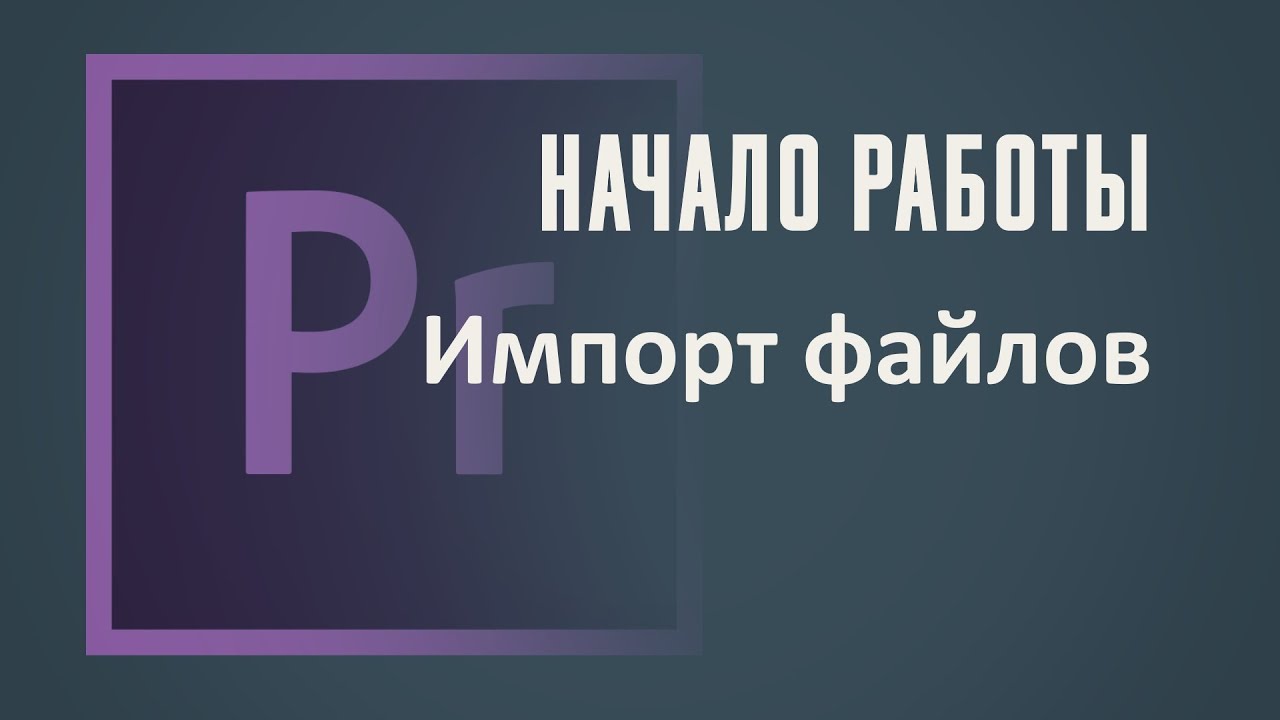 Импорт файлов, окно Проект. Начало работы в Adobe Premiere Pro