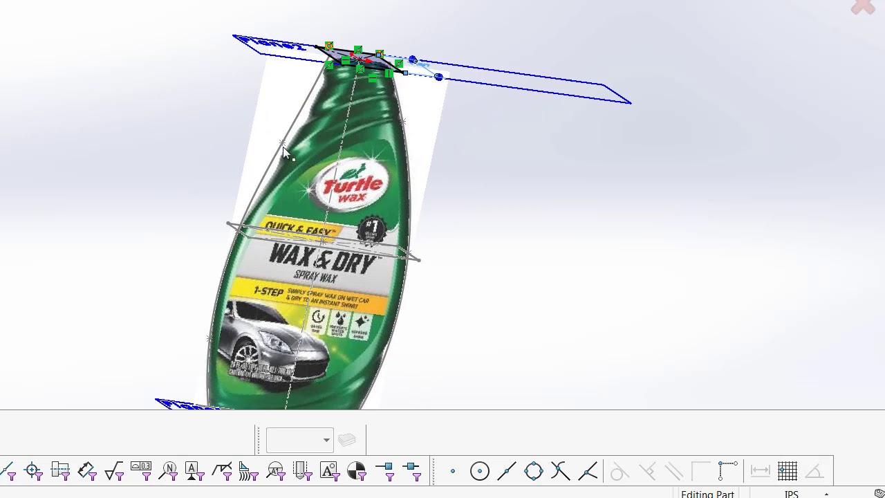 Solidworks: Turtle Wax Plastic Bottle Surface Modeling - Part 1