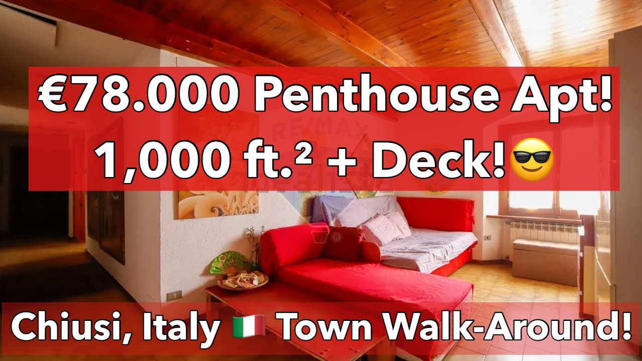 🇮🇹✨ &euro;78.000 Dream Penthouse in Chiusi, Italy! Private Deck, Loft Kitchen & Fireplace 🔥🌞