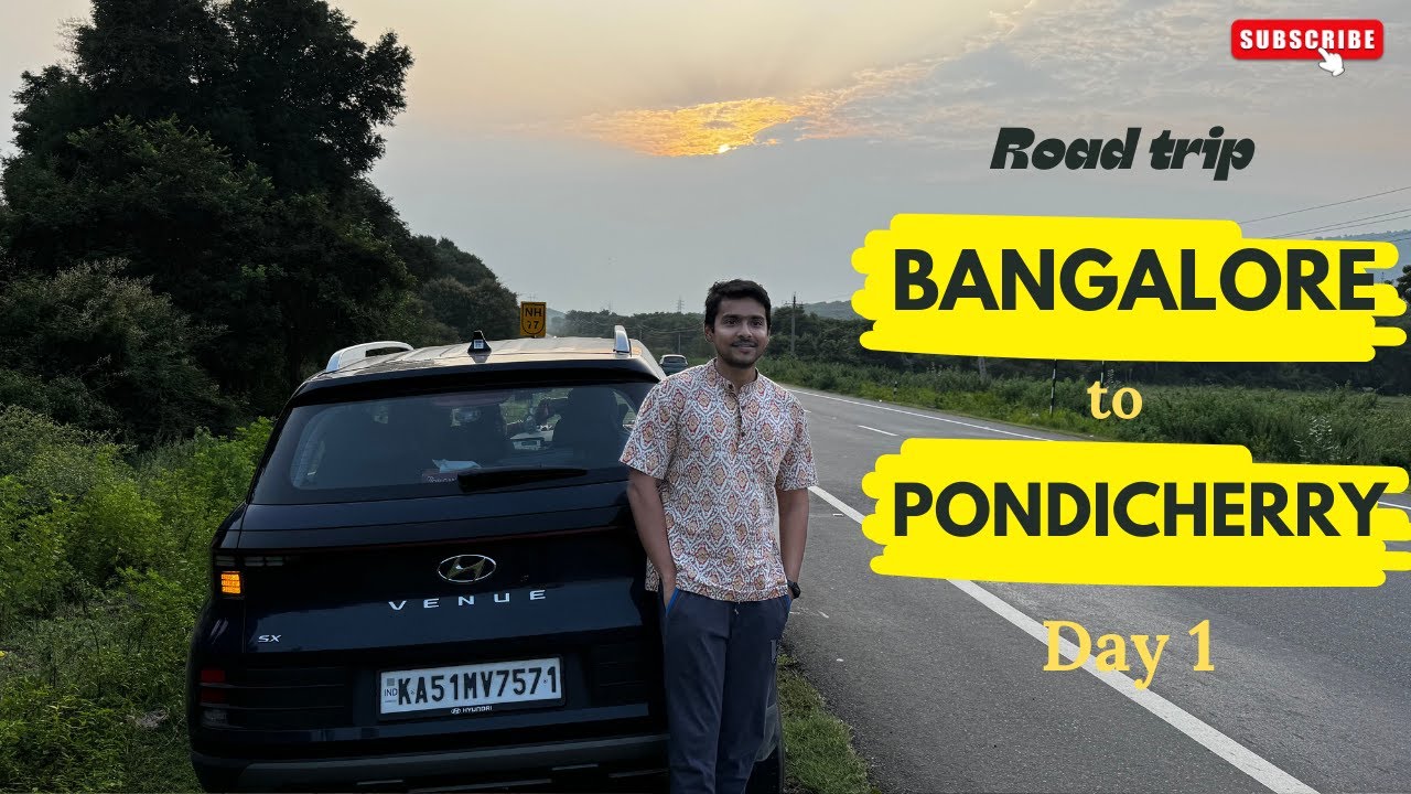 Bangalore to Pondicherry Road Trip 🚗 | Breakfast at Sai Sangeet + Promenade Beach Adventures!