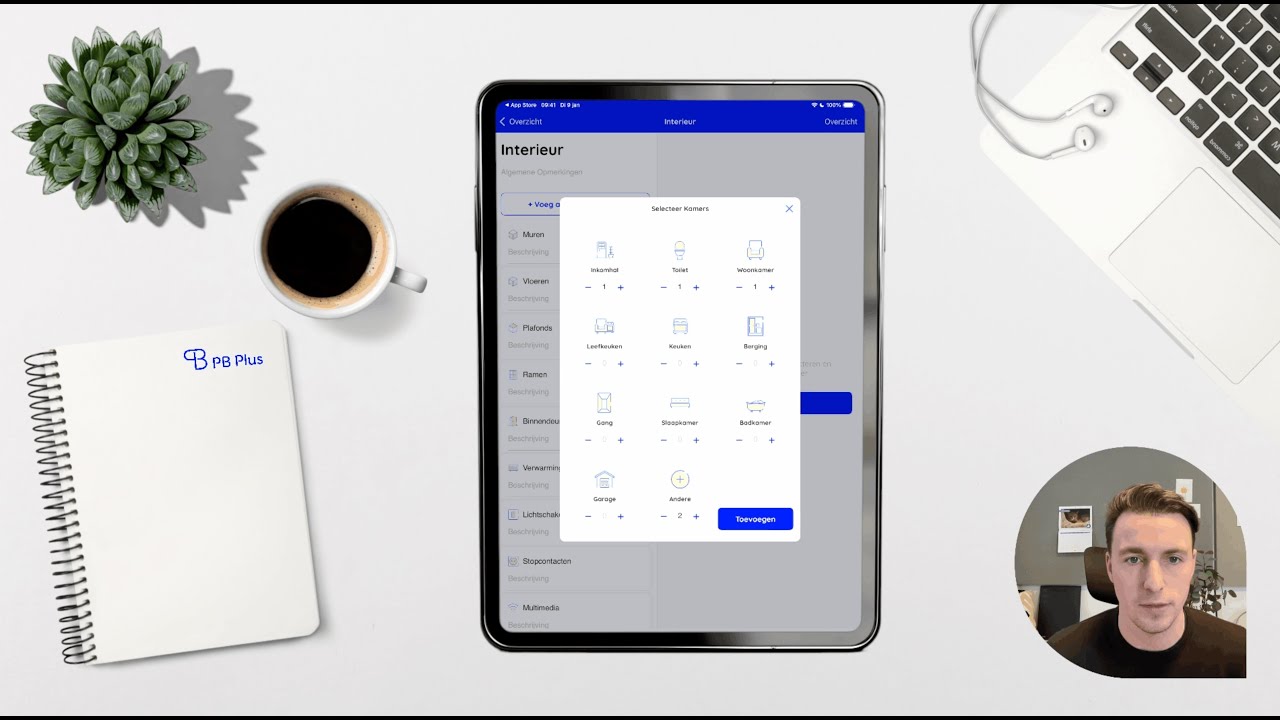 Video 5  Interieur kamers in de PB Plus App toevoegen, herbenoemen, verwijderen, ordenen