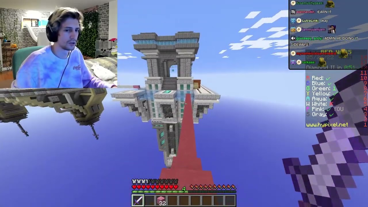 xQc plays Minecraft Bed Wars & TNT Run | May 26, 2022
