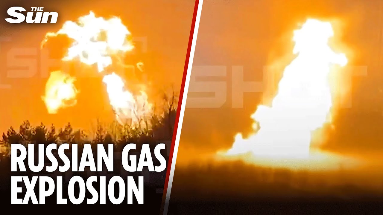 Putin's major gas pipeline EXPLODES into mushroom cloud as Ukraine strikes deep inside Russia