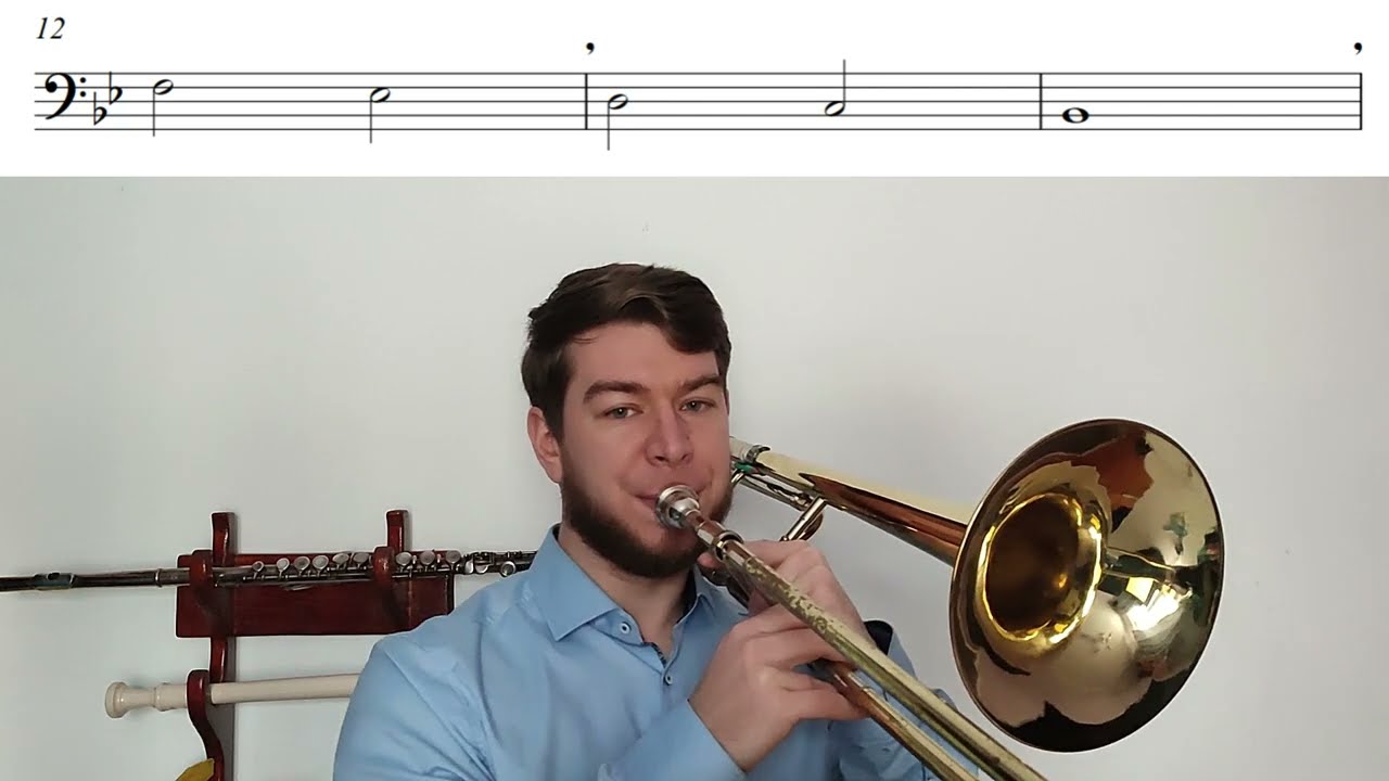 Trombone Warming Up for the beginners. Grade 1