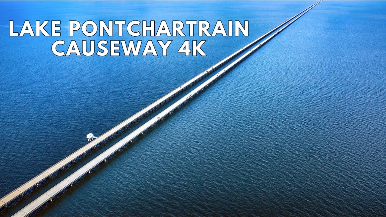 Lake Pontchartrain Causeway 4K Drive | The World's Longest Bridge Over Water