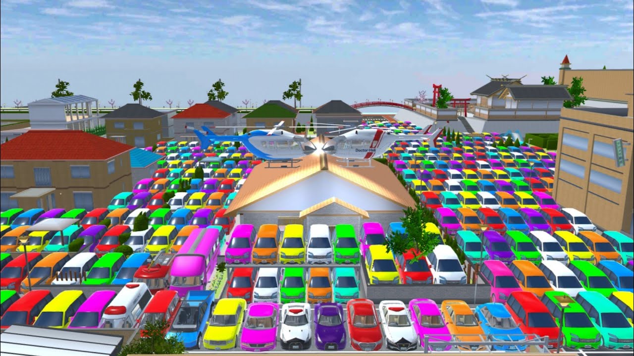 ALL REINBOW SUPER CAR COLLECTION AT NEAR GIRLS HOME 😱🤯🚁🚔🚒✅. SAKURASCHOOLSIMULATOR 🚔🚒😍🤣🤯✅✅