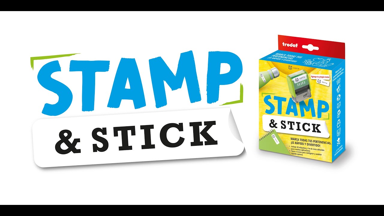 Stamp & Stick by Trodat - Marca todas tus pertenencias. ¡Es rápido y divertido!