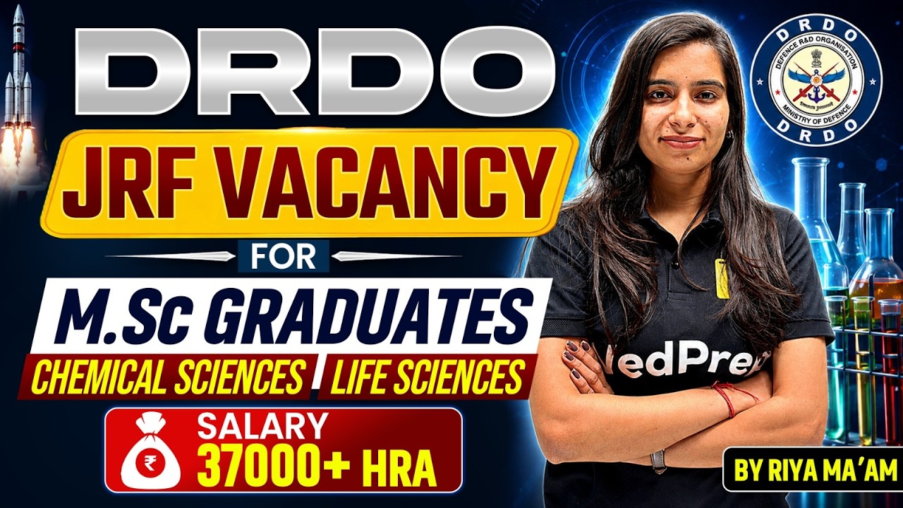 🔥 DRDO JRF Vacancy 2026 | Chemical Sciences & Life Sciences | ₹37K + HRA | Complete Details