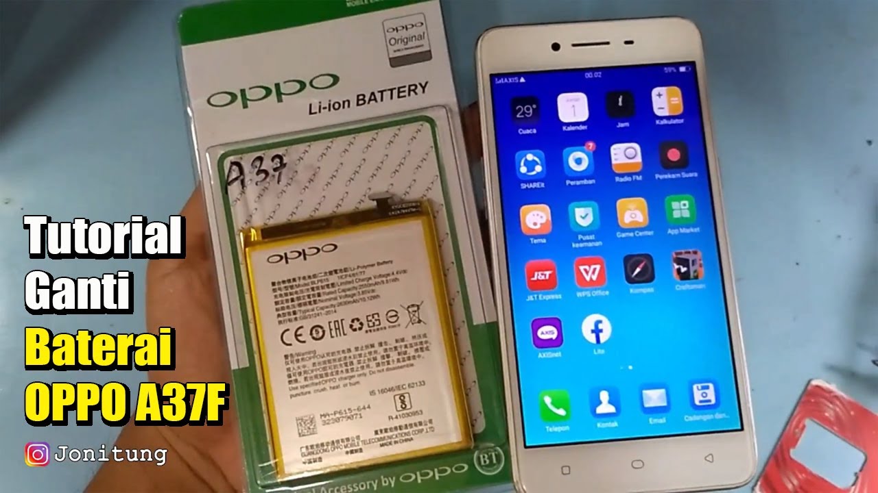Tutorial Ganti Baterai OPPO A37F Mudah Banget (BLP615)