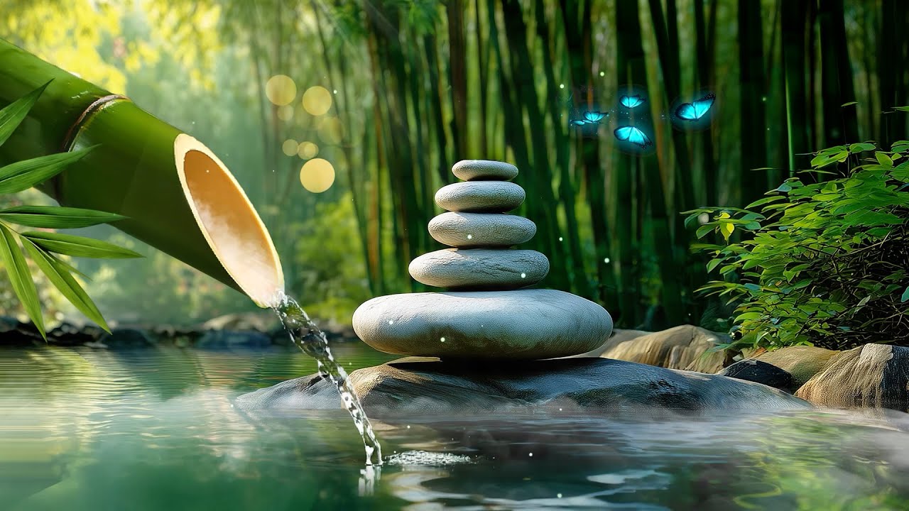 Bamboo Water Sounds with Relaxing Piano &ndash; Sleep and Meditation Music for Deep Healing, Insomnia