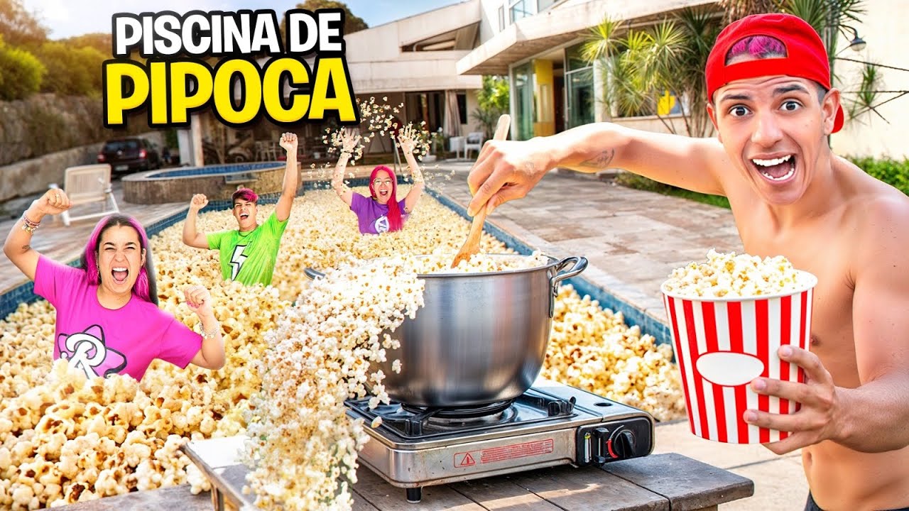 FIZ UMA PISCINA DE PIPOCA GIGANTE *Os Rosa entraram ?