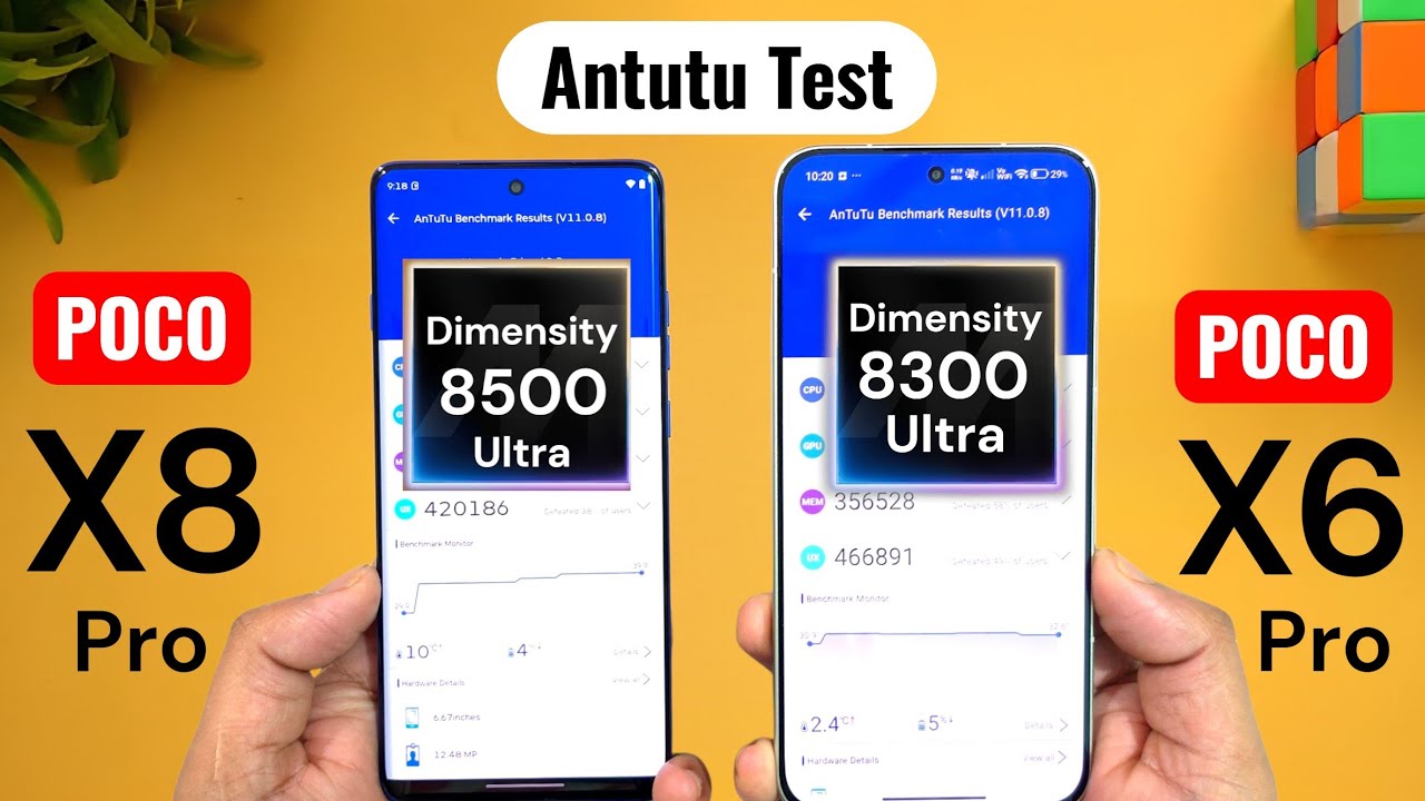 Сравнение результатов теста AnTuTu для Poco X8 Pro и Poco X6 Pro 🔥🔥🔥 #pocox8pro #pocox6pro