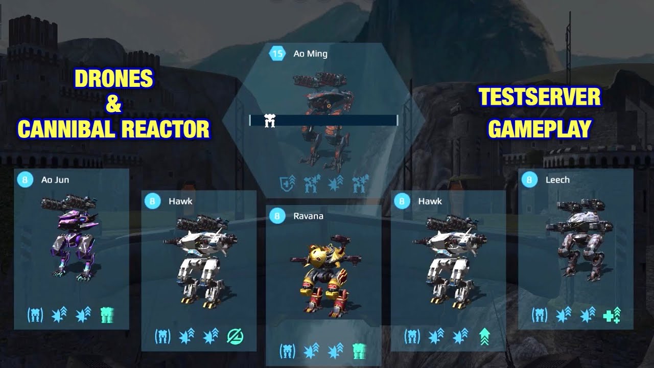War Robots:  DRONES  & CANNIBAL Reactor  Testserver Gameplay