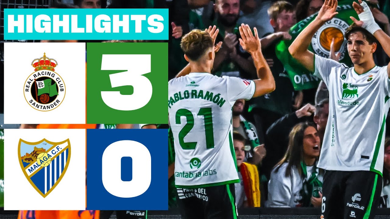R. RACING CLUB 3 - 0 M&Aacute;LAGA CF | RESUMEN LALIGA HYPERMOTION