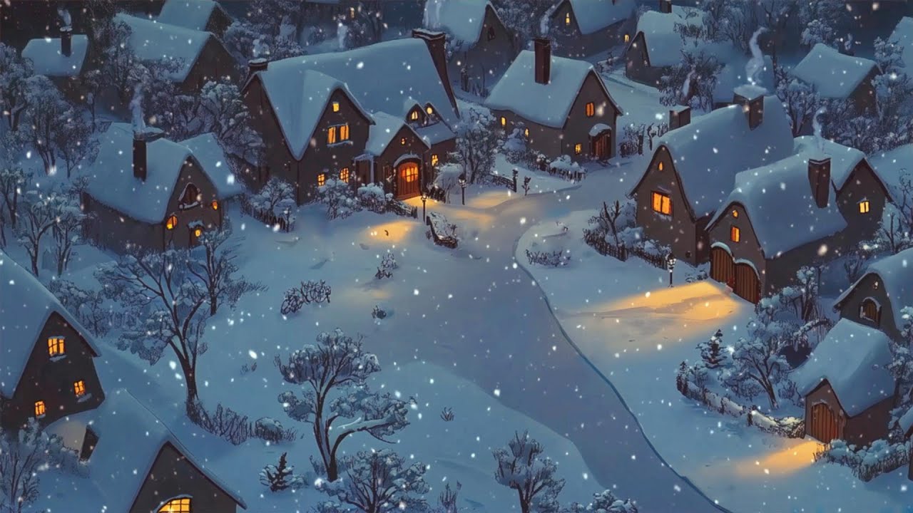 cold, snowy nights with vintage oldies playing in another room (sound of soothing snowfall)