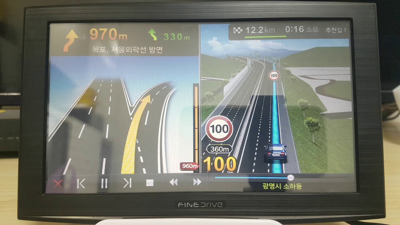 파인드라이브 IQ 3D 7000 네비게이션 3D맵 모의주행테스트