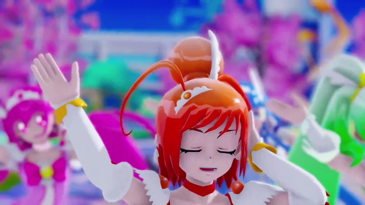 [MMD Precure] Cure Happy.Cure Sunny.Cure Peach.Cure March.Cure Beauty / Kimagure Mecry