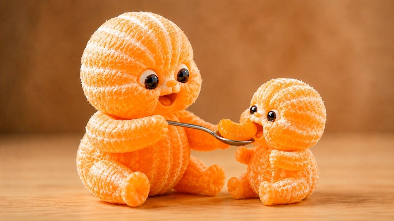 Tiny Orange Baby's Sweet Feeding Moment Melted My Heart! 🍊✨ | Cute AI ASMR