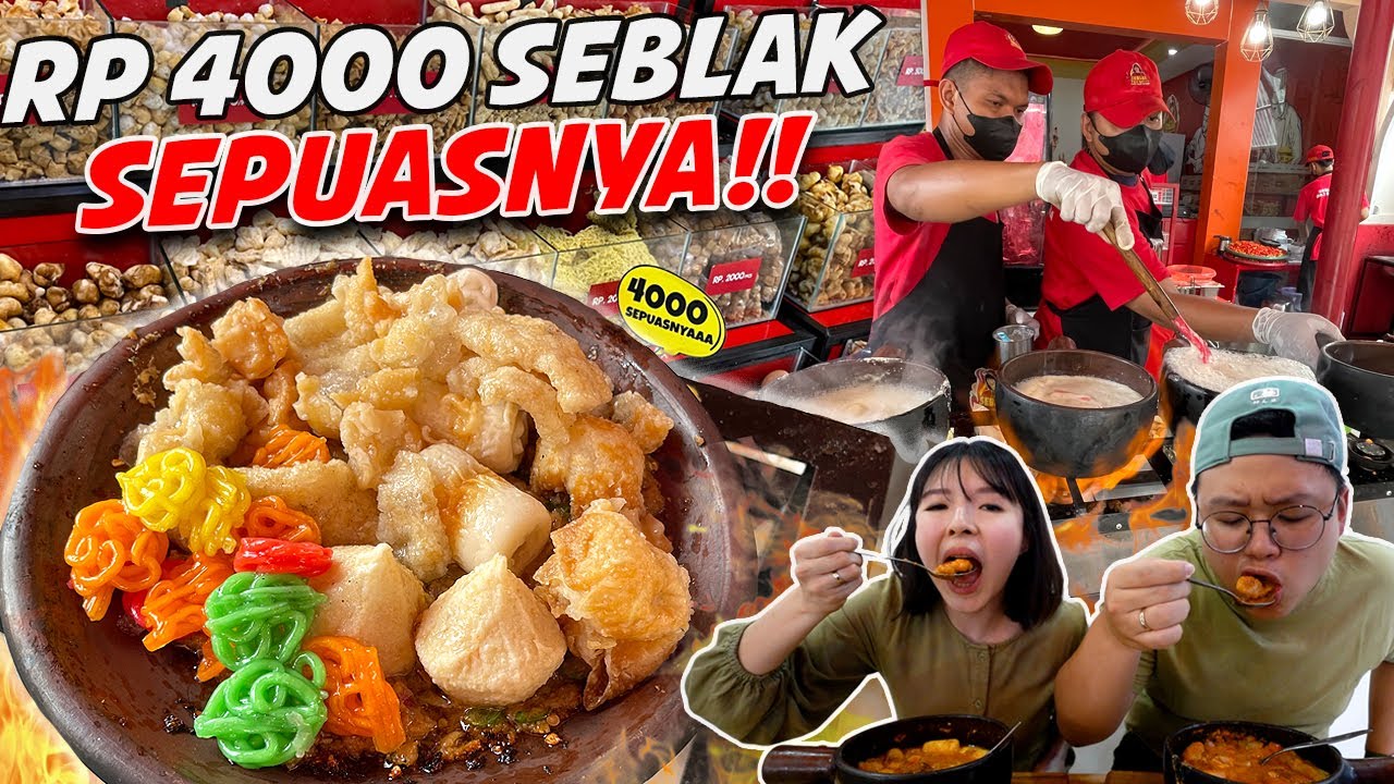 MAKAN SEBLAK SEPUASNYA CUMA BAYAR 4000 !! PEDASNYA BIKIN NGILU…