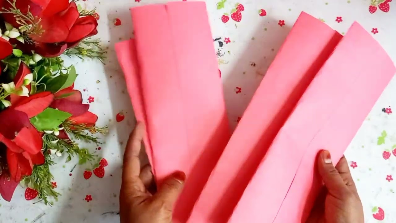 Wall hanging form craft papers | beautiful wall art making#craftpaper #wallhanging #beautifuldecor 
